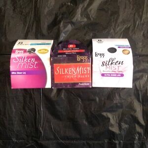 Three pairs of Size B L’eggs Silken Mist hosiery
